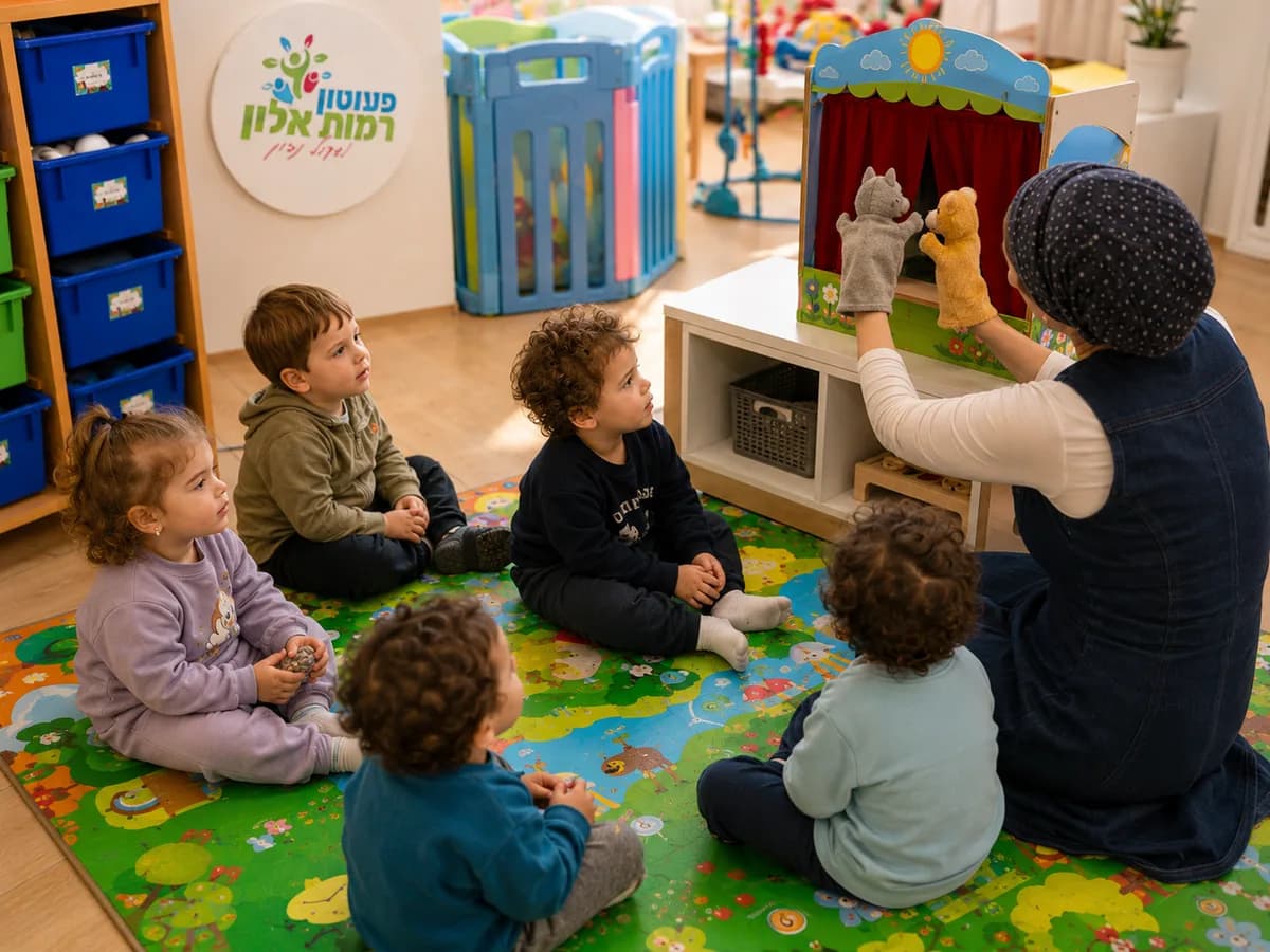 איור: תיאטרון בובות ושעת סיפור